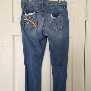 Mother Jeans Size 30 High Waisted Looker Ankle Chew Rainbow Learning to Hula